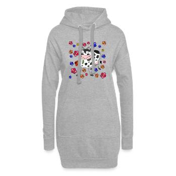 Vache - Sweat-shirt à capuche long Femme - gris chiné - Devant