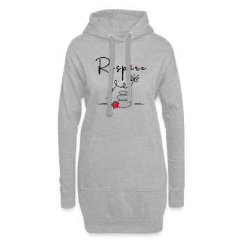 Atmen... Machen Sie eine Pause originelle Geschenkidee - Hoodie-Kleid - Grau meliert - Vorne