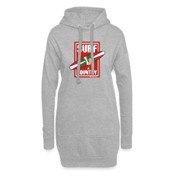 Basque surfing - Sweat-shirt à capuche long Femme - gris chiné - Devant