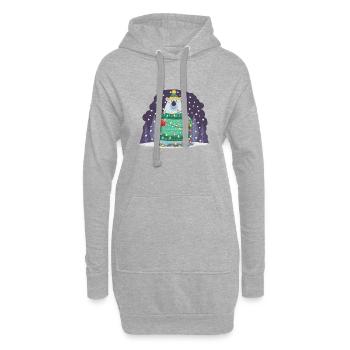 Weihnachtseisbär. - Hoodie-Kleid - Grau meliert - Vorne