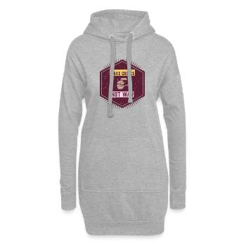 Make crepes not war - Sweat-shirt à capuche long Femme - gris chiné - Devant