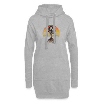 Enregistrement de musique rétro - Sweat-shirt à capuche long Femme - gris chiné - Devant