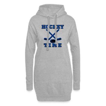 Hockey Time Idée cadeau original - Sweat-shirt à capuche long Femme - gris chiné - Devant