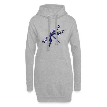 Libellule - Sweat-shirt à capuche long Femme - gris chiné - Devant
