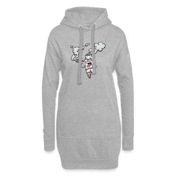 Marijuana Caractère conjoint Fumer un joint - Sweat-shirt à capuche long Femme - gris chiné - Devant