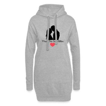made for each other - cadeau couple - original - Sweat-shirt à capuche long Femme - gris chiné - Devant