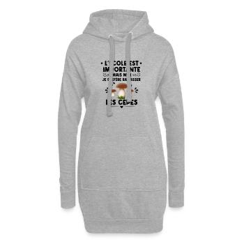 Cadeau cèpes humour champignons cèpes l'école est - Sweat-shirt à capuche long Femme - gris chiné - Devant