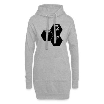 Escalade de bloc - Sweat-shirt à capuche long Femme - gris chiné - Devant
