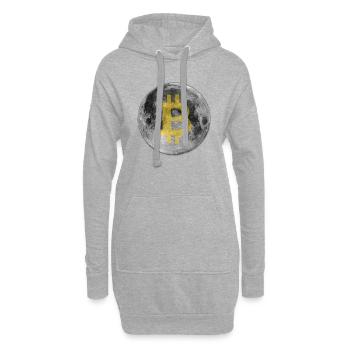 Bitcoin Lune - Sweat-shirt à capuche long Femme - gris chiné - Devant