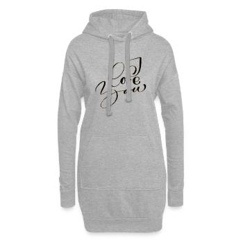 Valentinstag-Valentinstag - Hoodie-Kleid - Grau meliert - Vorne