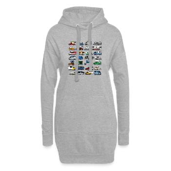 Campingplatz in verschiedenen Stilen - Hoodie-Kleid - Grau meliert - Vorne