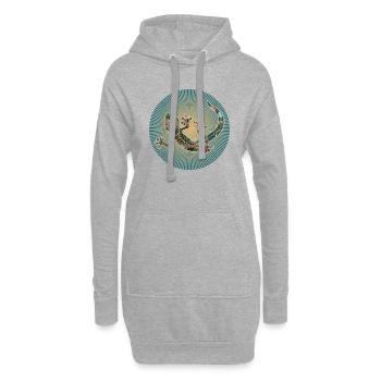 Gecko Reptile Animal - Sun Beams 4 - Hoodie-Kleid - Grau meliert - Vorne