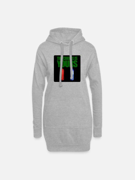 Matrix red or blue pill - Hoodie Dress - heather grey