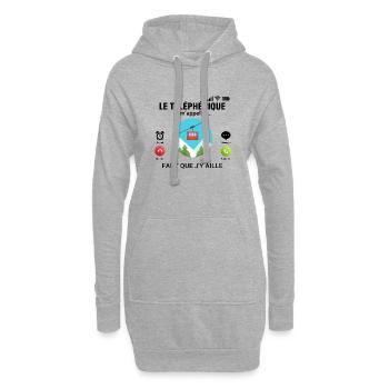 Le Téléphérique M'appelle Faut Que J'y Aille - Sweat-shirt à capuche long Femme - gris chiné - Devant