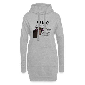 Sternzeichen Stier - Hoodie-Kleid - Grau meliert - Vorne