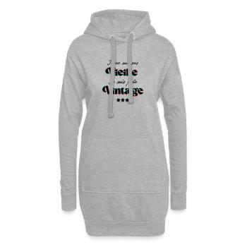 Je ne suis pas vieille je suis juste vintage - Sweat-shirt à capuche long Femme - gris chiné - Devant