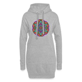 Fleur de vie dans un mandala 3 - Sweat-shirt à capuche long Femme - gris chiné - Devant