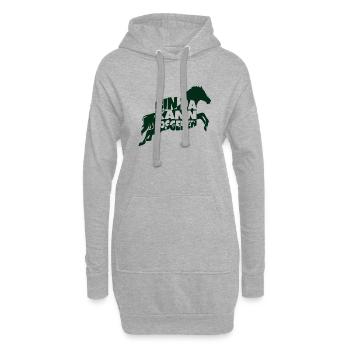bin da pferd 1 - Hoodie-Kleid - Grau meliert - Vorne