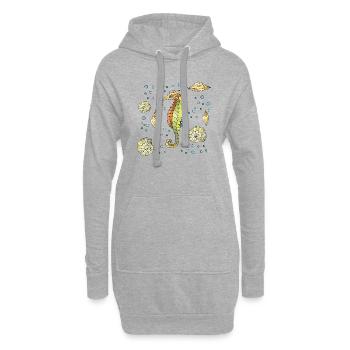 Seepferdchen - Hoodie-Kleid - Grau meliert - Vorne
