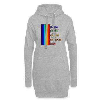 Humanity Rainbow - Hoodie-Kleid - Grau meliert - Vorne