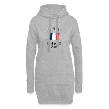 je peux pas la France joue - Sweat-shirt à capuche long Femme - gris chiné - Devant