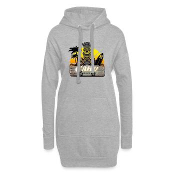 O 'ahu Hawaii Logo - Hoodie-Kleid - Grau meliert - Vorne
