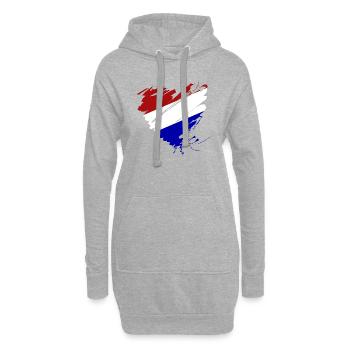 Niederlande Holland Oranje Europa Herz Grunge NL - Hoodie-Kleid - Grau meliert - Vorne