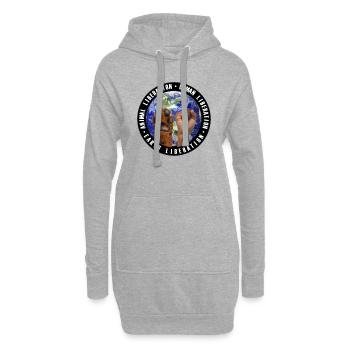 Animal-, Humain-, Terre Libération noir - Sweat-shirt à capuche long Femme - gris chiné - Devant