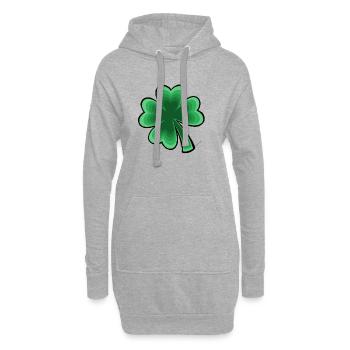 trèfle à quatre feuilles - Sweat-shirt à capuche long Femme - gris chiné - Devant