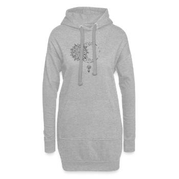 Mandala Mond Lotusblume - Hoodie-Kleid - Grau meliert - Vorne