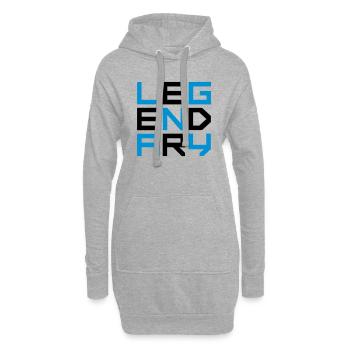 Logo square légendaire - Sweat-shirt à capuche long Femme - gris chiné - Devant