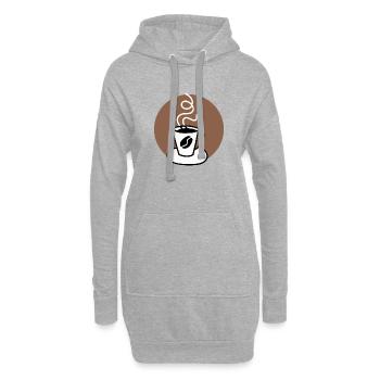 Lustige heiße Kaffeetasse für den Morgen mit Liebe. - Hoodie-Kleid - Grau meliert - Vorne