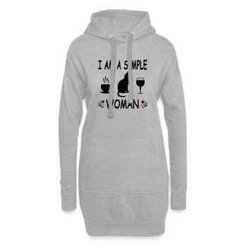 Chat - Sweat-shirt à capuche long Femme - gris chiné - Devant