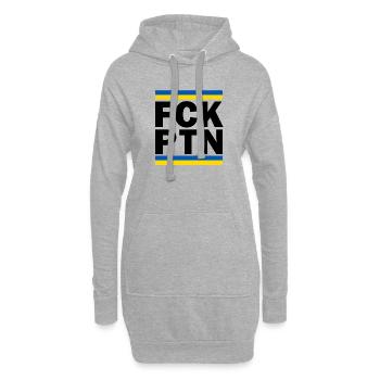 FCK PTN noir - Sweat-shirt à capuche long Femme - gris chiné - Devant