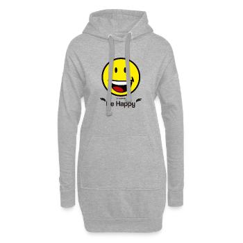 SmileyWorld "Sei glücklich" - Hoodie-Kleid - Grau meliert - Vorne