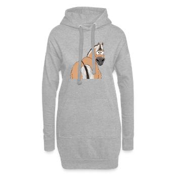 Fjordpferd - Hoodie-Kleid - Grau meliert - Vorne