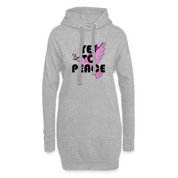 Ja zum Frieden - Hoodie-Kleid - Grau meliert - Vorne