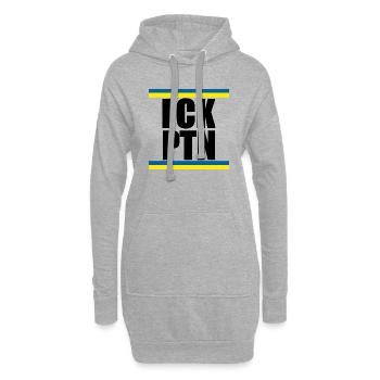 FCK PTN - Hoodie-Kleid - Grau meliert - Vorne