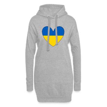 Ukraine | coeur PAS DE GUERRE EN EUROPE | Contre la guerre - Sweat-shirt à capuche long Femme - gris chiné - Devant