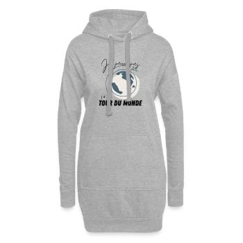 Je peux pas j'aitour du monde! - Sweat-shirt à capuche long Femme - gris chiné - Devant