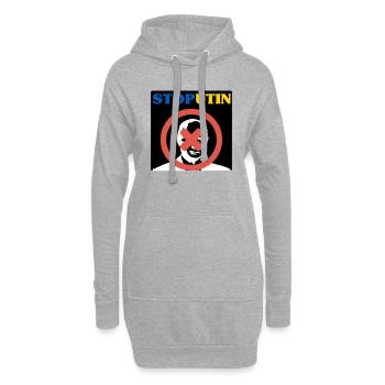 Stoppen Sie Putin - Hoodie-Kleid - Grau meliert - Vorne