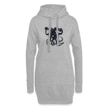 Kraken & Musuculation - Sweat-shirt à capuche long Femme - gris chiné - Devant