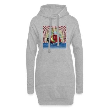 Windsurfen - Hoodie-Kleid - Grau meliert - Vorne