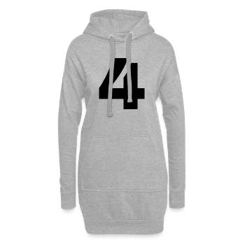 Die Zahl 4 - Hoodie-Kleid - Grau meliert - Vorne