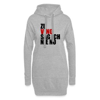 Zu Vino sag ich nie no - Hoodie-Kleid - Grau meliert - Vorne