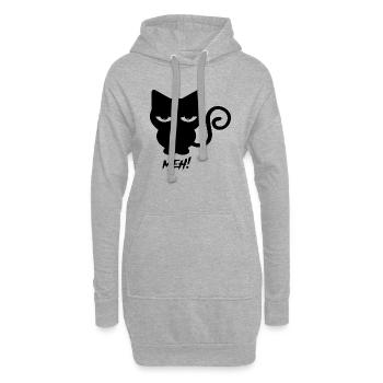 Chat d’Halloween Meh! Doux chat noir - Sweat-shirt à capuche long Femme - gris chiné - Devant