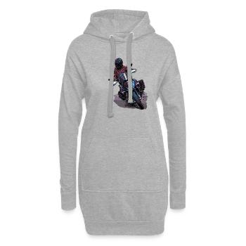 GS Fahrer Schräglage rot - Hoodie-Kleid - Grau meliert - Vorne
