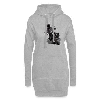 GS Fahrer Schräglage grau - Hoodie-Kleid - Grau meliert - Vorne