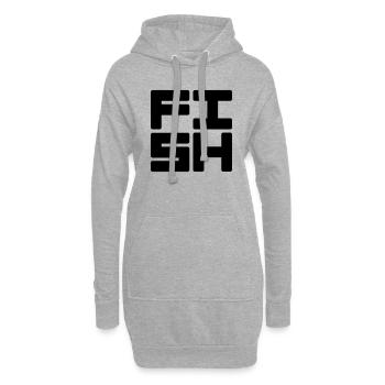 Fish Text Logo - Sweat-shirt à capuche long Femme - gris chiné - Devant