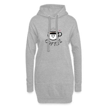 but first COFFEE - Hoodie-Kleid - Grau meliert - Vorne